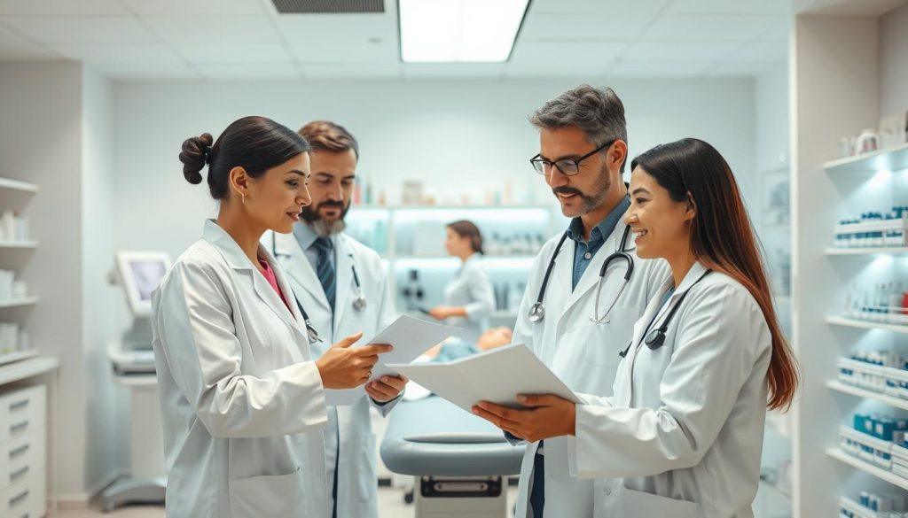 Team in Dermatologie-Praxis