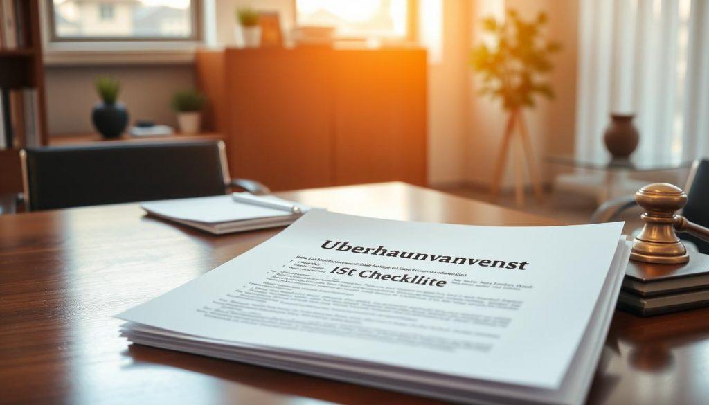Übernahmevertrag Checkliste